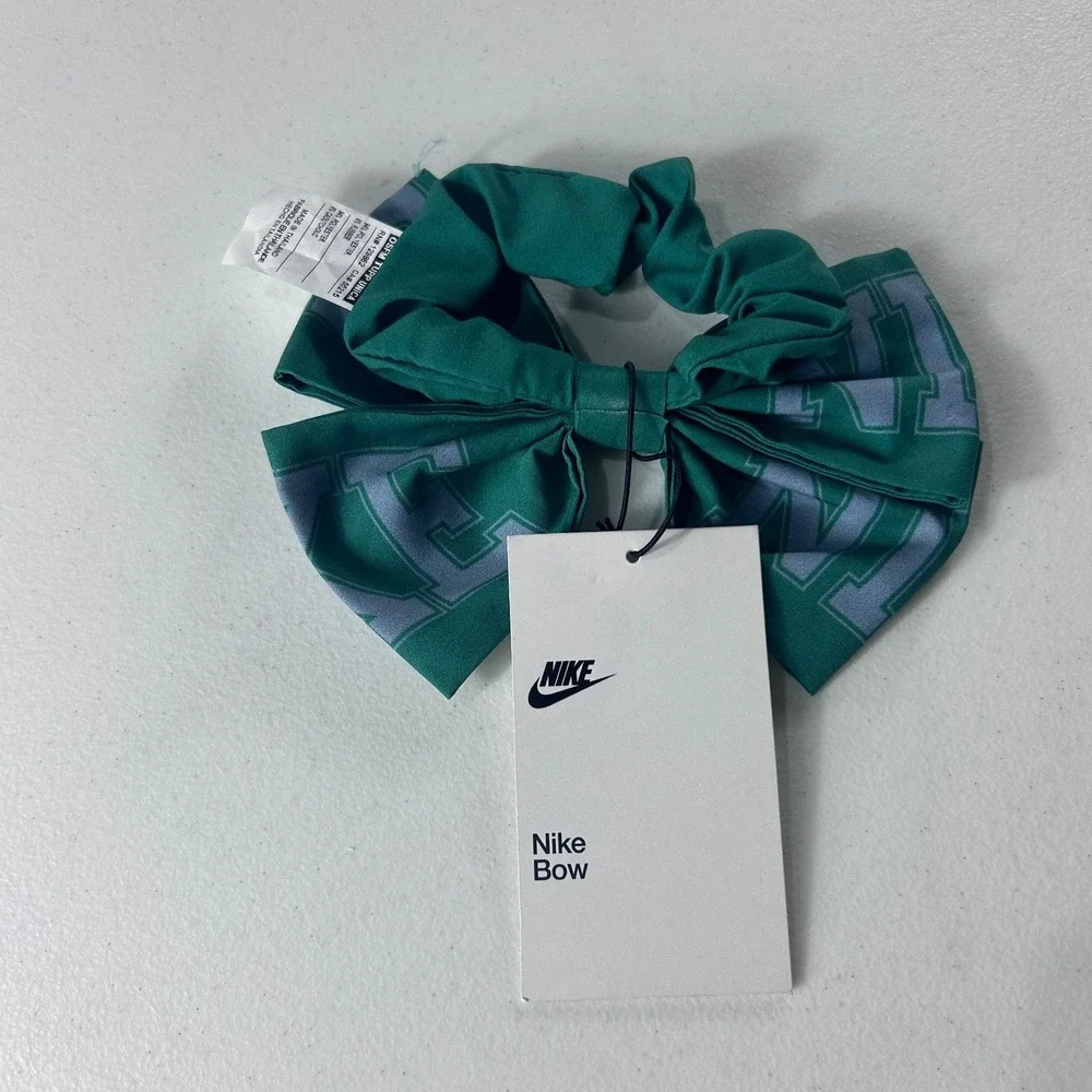 Nike Team Bow Scrunchie Womens Green Lavender Athletic‎ Hair Accessory NEW